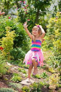 girl with rose petals